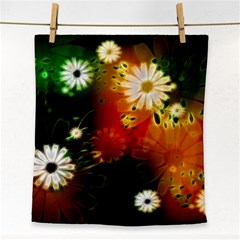 Awesome Flowers In Glowing Lights Face Towel