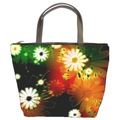 Awesome Flowers In Glowing Lights Bucket Bags by FantasyWorld7