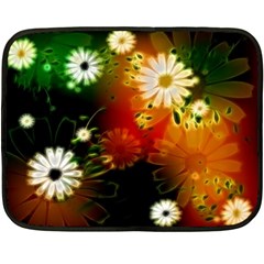 Awesome Flowers In Glowing Lights Fleece Blanket (mini)