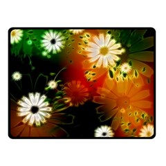 Awesome Flowers In Glowing Lights Fleece Blanket (small)