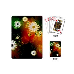 Awesome Flowers In Glowing Lights Playing Cards (mini) 