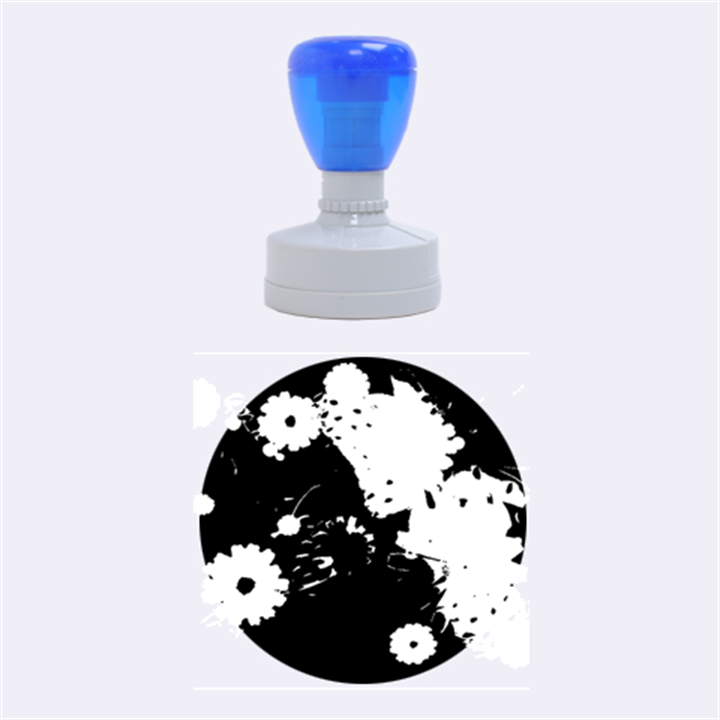 Awesome Flowers In Glowing Lights Rubber Round Stamps (Medium)