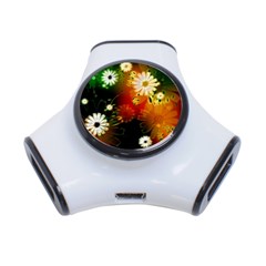 Awesome Flowers In Glowing Lights 3-port Usb Hub by FantasyWorld7