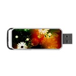 Awesome Flowers In Glowing Lights Portable USB Flash (One Side) Front