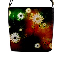 Awesome Flowers In Glowing Lights Flap Messenger Bag (l)  by FantasyWorld7