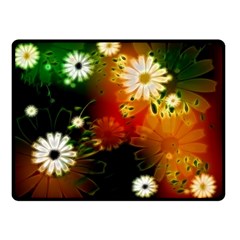 Awesome Flowers In Glowing Lights Double Sided Fleece Blanket (small) 