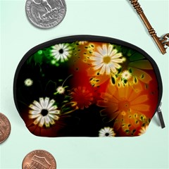 Awesome Flowers In Glowing Lights Accessory Pouches (large) 