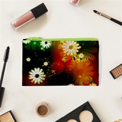 Awesome Flowers In Glowing Lights Cosmetic Bag (xs)