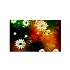 Awesome Flowers In Glowing Lights Satin Wrap