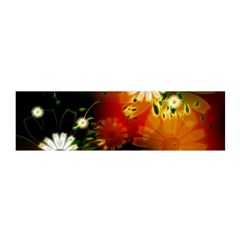 Awesome Flowers In Glowing Lights Satin Scarf (oblong)