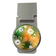 Beautiful Flowers With Leaves On Soft Background Money Clips (round) 