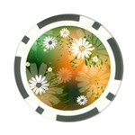 Beautiful Flowers With Leaves On Soft Background Poker Chip Card Guards Front