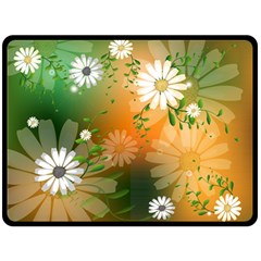 Beautiful Flowers With Leaves On Soft Background Fleece Blanket (large) 