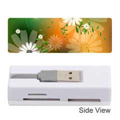 Beautiful Flowers With Leaves On Soft Background Memory Card Reader (stick) 