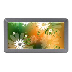 Beautiful Flowers With Leaves On Soft Background Memory Card Reader (mini)