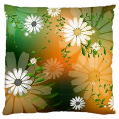 Beautiful Flowers With Leaves On Soft Background Large Cushion Cases (one Side) 