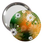 Beautiful Flowers With Leaves On Soft Background 3  Handbag Mirrors Front