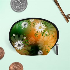 Beautiful Flowers With Leaves On Soft Background Accessory Pouches (small) 