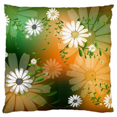 Beautiful Flowers With Leaves On Soft Background Standard Flano Cushion Cases (one Side) 