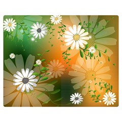 Beautiful Flowers With Leaves On Soft Background Double Sided Flano Blanket (medium) 