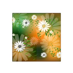 Beautiful Flowers With Leaves On Soft Background Satin Bandana Scarf