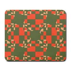 Green Orange Shapes Large Mousepad by LalyLauraFLM