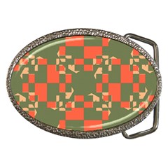 Green orange shapes Belt Buckle