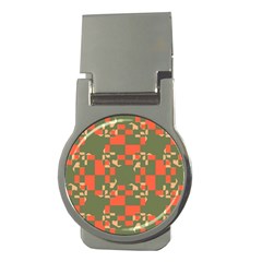 Green Orange Shapes Money Clip (round) by LalyLauraFLM