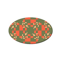 Green orange shapes Sticker (Oval)