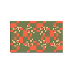 Green orange shapes Sticker (Rectangular)