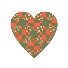 Green Orange Shapes Magnet (heart)