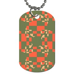 Green orange shapes Dog Tag (One Side)