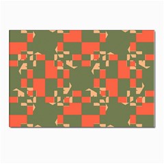 Green orange shapes Postcards 5  x 7  (Pkg of 10)