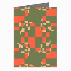 Green orange shapes Greeting Cards (Pkg of 8)