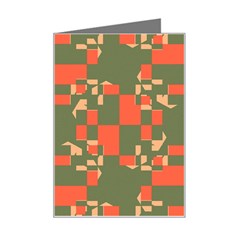 Green orange shapes Mini Greeting Card