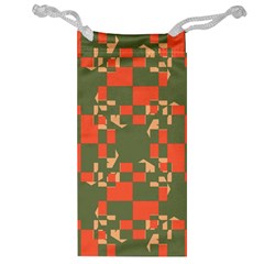 Green Orange Shapes Jewelry Bag