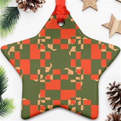 Green orange shapes Star Ornament (Two Sides)