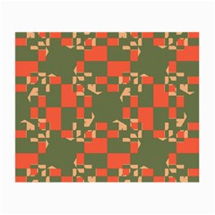 Green orange shapes Small Glasses Cloth (2 Sides)