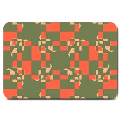 Green Orange Shapes Large Doormat