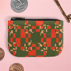 Green orange shapes Mini Coin Purse