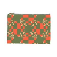 Green Orange Shapes Cosmetic Bag (large)