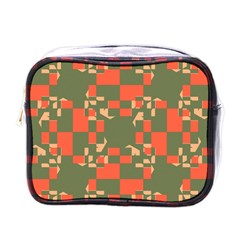 Green orange shapes Mini Toiletries Bag (One Side)