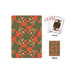 Green Orange Shapes Playing Cards (mini)