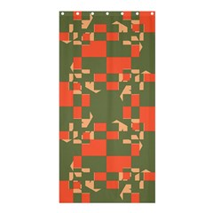 Green orange shapes	Shower Curtain 36  x 72 