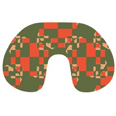 Green Orange Shapes Travel Neck Pillow