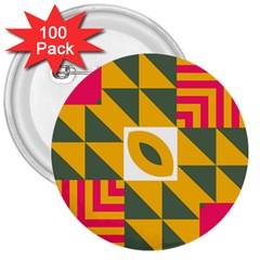 Shapes In A Mirror 3  Button (100 Pack)