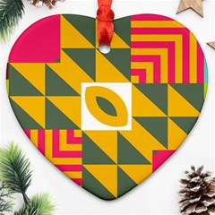 Shapes In A Mirror Heart Ornament (two Sides) by LalyLauraFLM