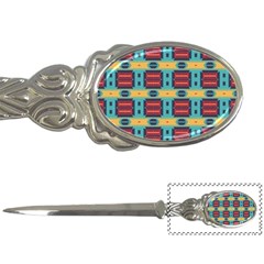 Blue Red And Yellow Shapes Pattern Letter Opener by LalyLauraFLM