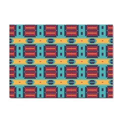 Blue Red And Yellow Shapes Pattern Sticker A4 (100 Pack)