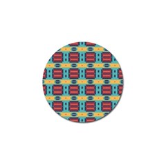 Blue Red And Yellow Shapes Pattern Golf Ball Marker